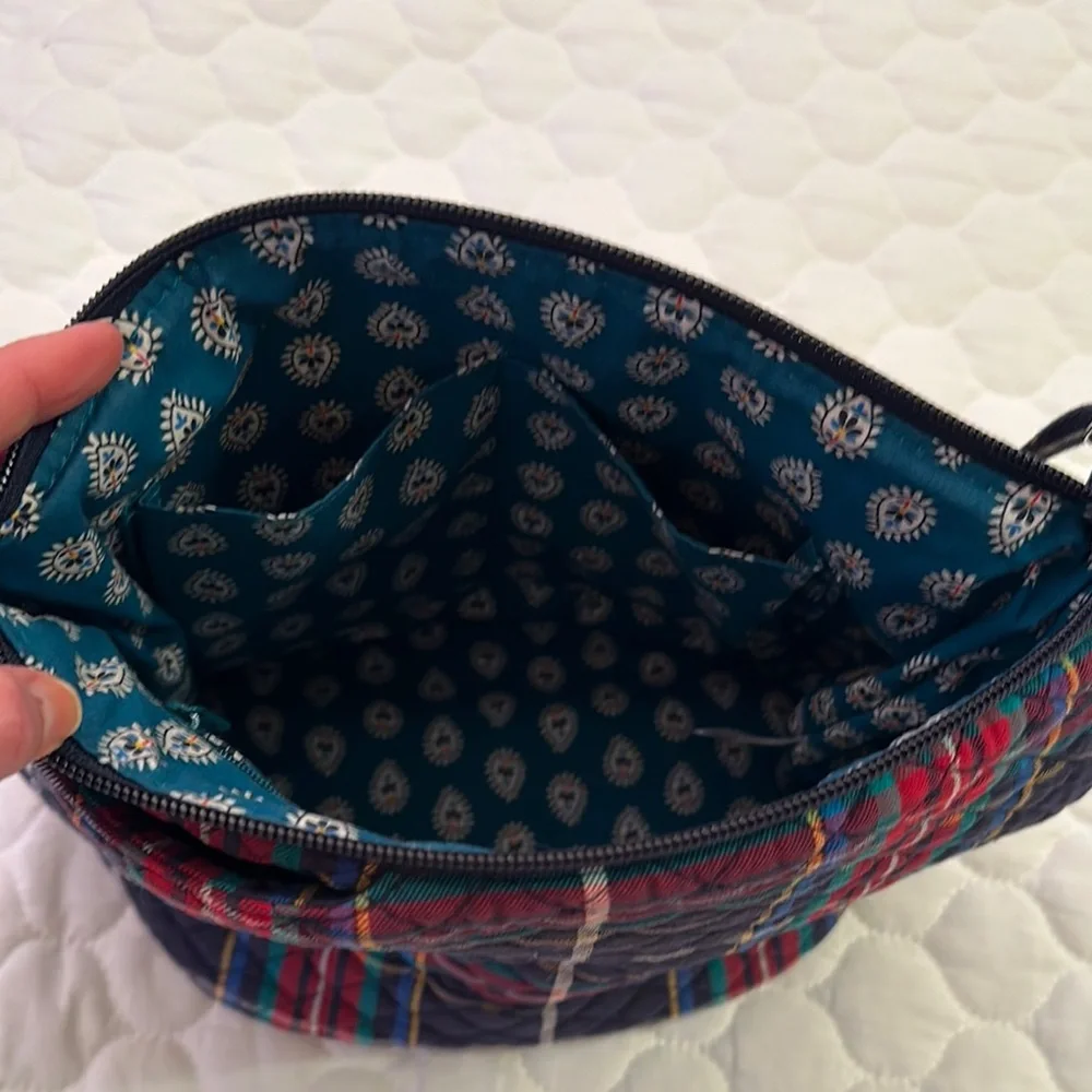 Vera Bradley Plaid Shoulder Bag - Navy, Red, Green - Picture 5 of 6